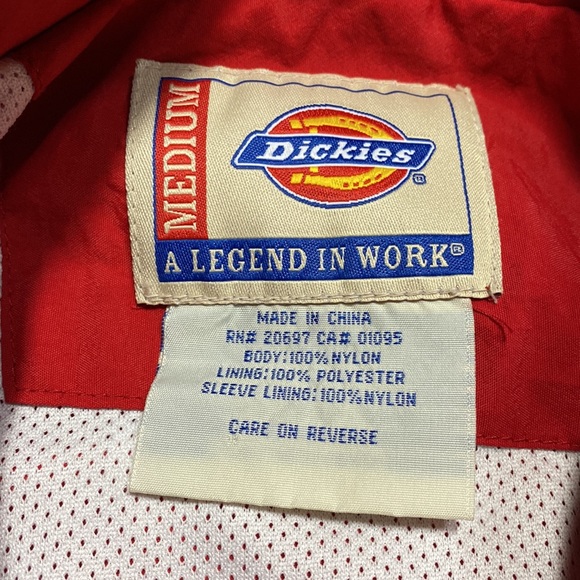 Vintage DICKIES Red Nylon Streetwear Work Jacket - Picture 8 of 15
